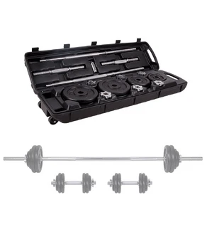 Set gantere 3х1 demontabile 50 kg metall  într-o valiză de plastic 806050