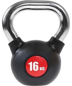 Kettlebell cauciucat cu mâner cromat 16 kg 8014216